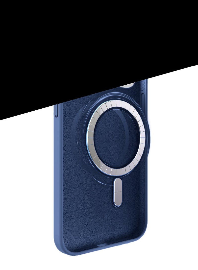 دبليو تيك سامسونج جالاكسي S26 ألترا 5G 2026 غطاء متوافق مع حلقة ماجسيف رفيعة من السيليكون السائل الفاخر (MCMPMN) - أزرق بحري - Image 5